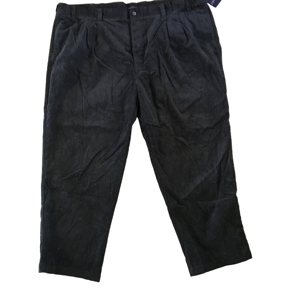 Canyon Ridge Pants Mens Corduroy Size 56/32 Black 100% Cotton Dressy Pants